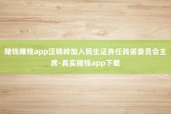 赌钱赚钱app汪锦岭加入民生证券任践诺委员会主席-真实赌钱app下载