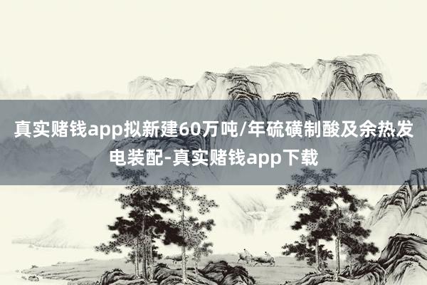 真实赌钱app拟新建60万吨/年硫磺制酸及余热发电装配-真实赌钱app下载